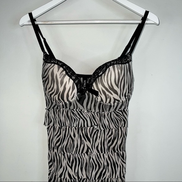 XOXO Lace Trim Zebra (Animal) Print Lingerie Cami Bra Size XL - Picture 5 of 8